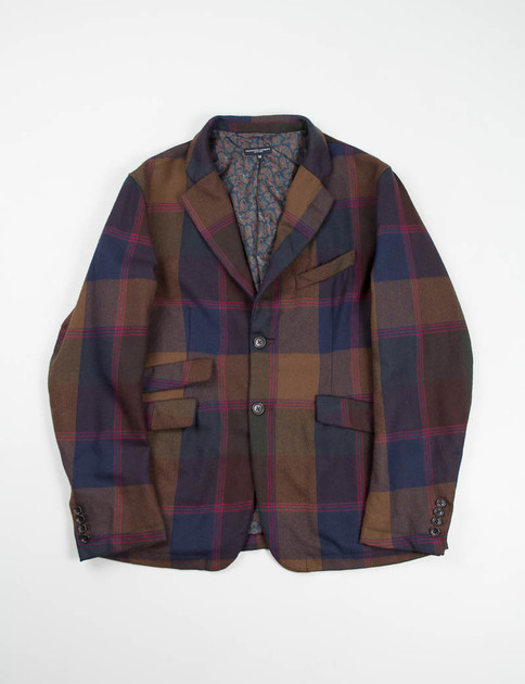 Brown/Navy Wool Twill Plaid B2B Jacket