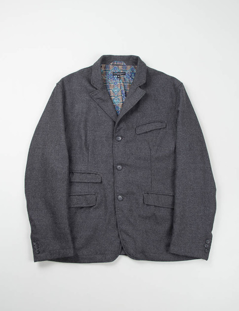 Heather Grey Worsted Wool Flannel Andover Jacket