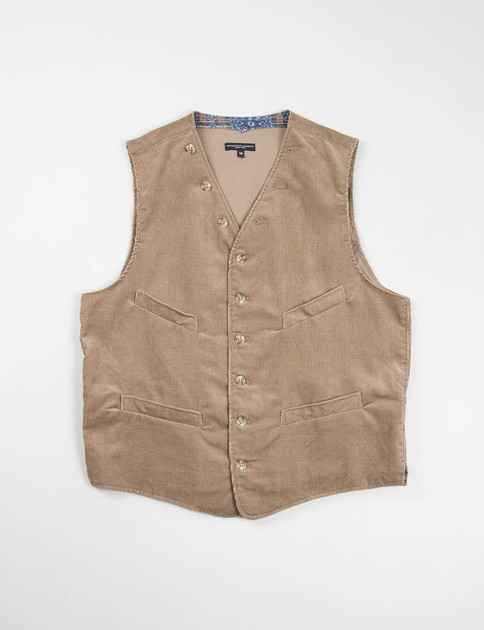 Khaki 14W Corduroy Cinch Vest