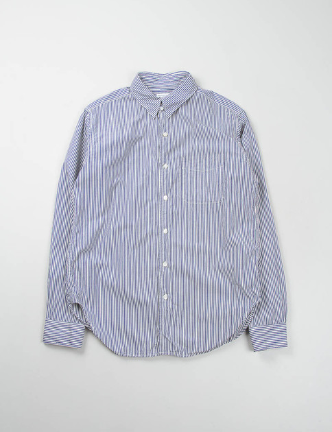 Navy/Natural Stripe Broadcloth Tab Collar Shirt
